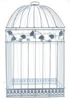 "As Is" White Birdcage Wedding Gift Card Holder