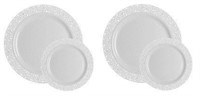 TTG 50-Piece Plastic Dinnerware Set Lace