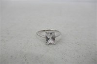 Womens Size 6 Sterling Silver With 1 Stone Ring