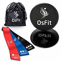 OsFit Set of 2 Gliding Discs & 3 Resistance Bands