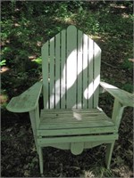 Pair wood adirondack chairs