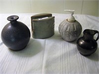 Pottery Lot – Napkin holder, Soap Dispenser, Vase