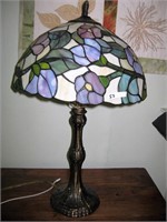 Beautiful Antique brass Lamp with Stained glass