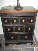 Antique Small painted black Chest w// dovetail