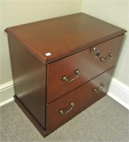 Cherry Finish 2 Drawer Wooden File Cabinet