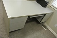 5 Drawer Grey Laminate Desk