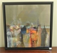 Lacquered City Scape Printed Art Work