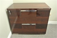 Lacquered Finish Wooden File Cabinet