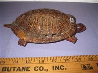 Old Hand Crafted / Carved Real & Wooden Turtle