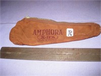 Vintage Soft Leather Pipe Zippered Bag