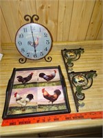 Chicken Decor Lot Including Serving Tray, (2)