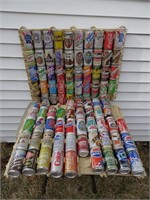 (2) Can Racks With Collection Soda and Beer Cans