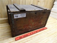 Antique Wooden Shipping Crate With Lid Marked Fox