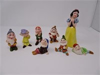 (8) Piece Disney Snow White Ceramic Figurine Set