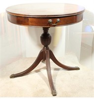 Large Round Duncan Phyfe Side Table w/ Drawer