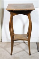 Vintage Tall Oak Side Table/ Plant Stand