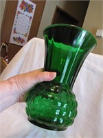 Large 9" Green Vase