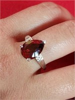 Sterling Ring with Large Gemstone