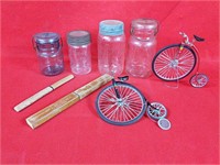 Mason Jars, Floating Knives, Model Bicycles