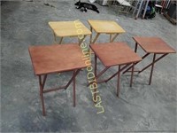 5 solid wood folding TV tray tables