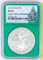 Coin 2016 Silver Eagle NGC MS70
