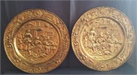 Pair of Decorative Copper Plates