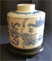Asian Style Ceramic Vase with Stand