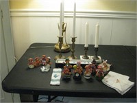 Assorted Lot – Brass Candle sticks, trinket boxes,