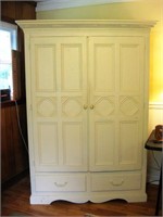 Painted off white wood Lexington Wardrobe/Entertai