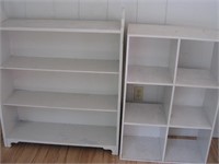 2 book shelves – 1 wood & 1 pressboard