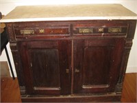 Antique server/sideboard with marble top