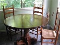 Vintage 45” Round/Oval Table 45” diameter 12” leaf