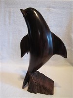 Large Wood Dolphin 12&3/8" Dorsal Fin Repaired