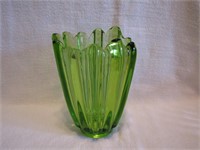 6&3/8" Green Vase