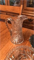 Large Water Pitcher, Serving Bowl, Carnival Glass