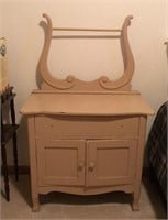 Antique Wash Stand with Wishbone Towel Rack