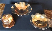 (3) Pieces of Amber Glass