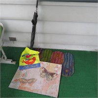 Outdoor Rugs, Garden Flag & Umbrella