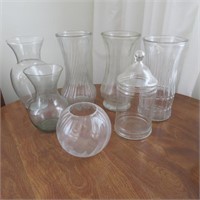 Glass Vases & Asst Items