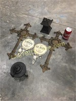 Cast Iron crosses ,candle latern and more