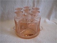 Vintage Pink Depression Glass Vanity Bottles
