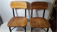 Set Of 2 Vintage School Chairs