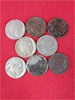Eight Buffalo Nickels