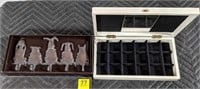 Pewter Coat Hanger w/ Wooden Jewelry Box
