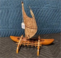 Decorative Wooden Outrigger Boat