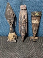 3 Tribal Wooden Decorative Figurines