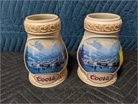 2 Coors Collectable Beer Steins 1999