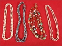 Four Costume Jewelry Necklaces