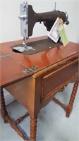 Vintage National RBR Sewing Machine and Cabinet