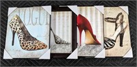 Assorted Shoe Themed Wall Art 4 Pieces